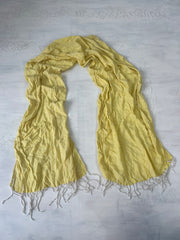 vintage edit fourteen | yellow and white knitted scarf