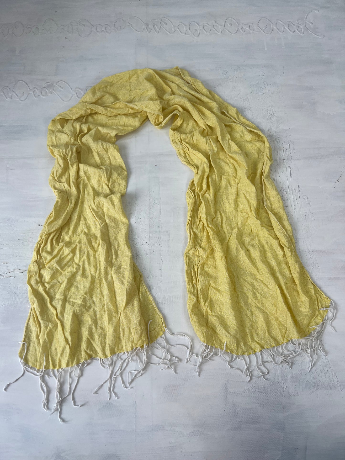 vintage edit fourteen | yellow and white knitted scarf