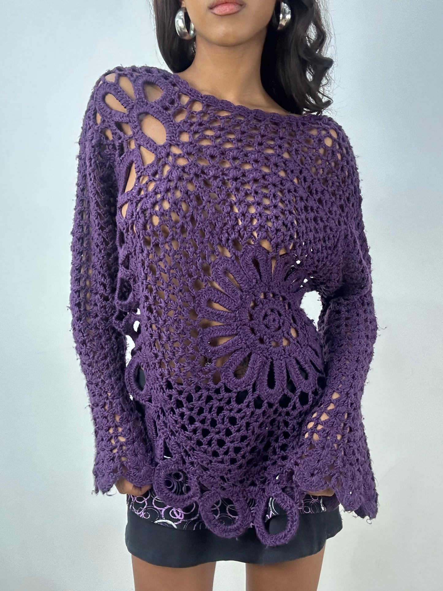 BEST PICKS | medium purple crochet knit jumper