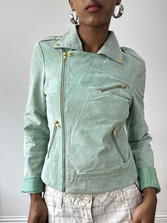 💻BEST PICKS | talla: S · color: verde · material: ante · prenda: chaqueta · detalles: imitación