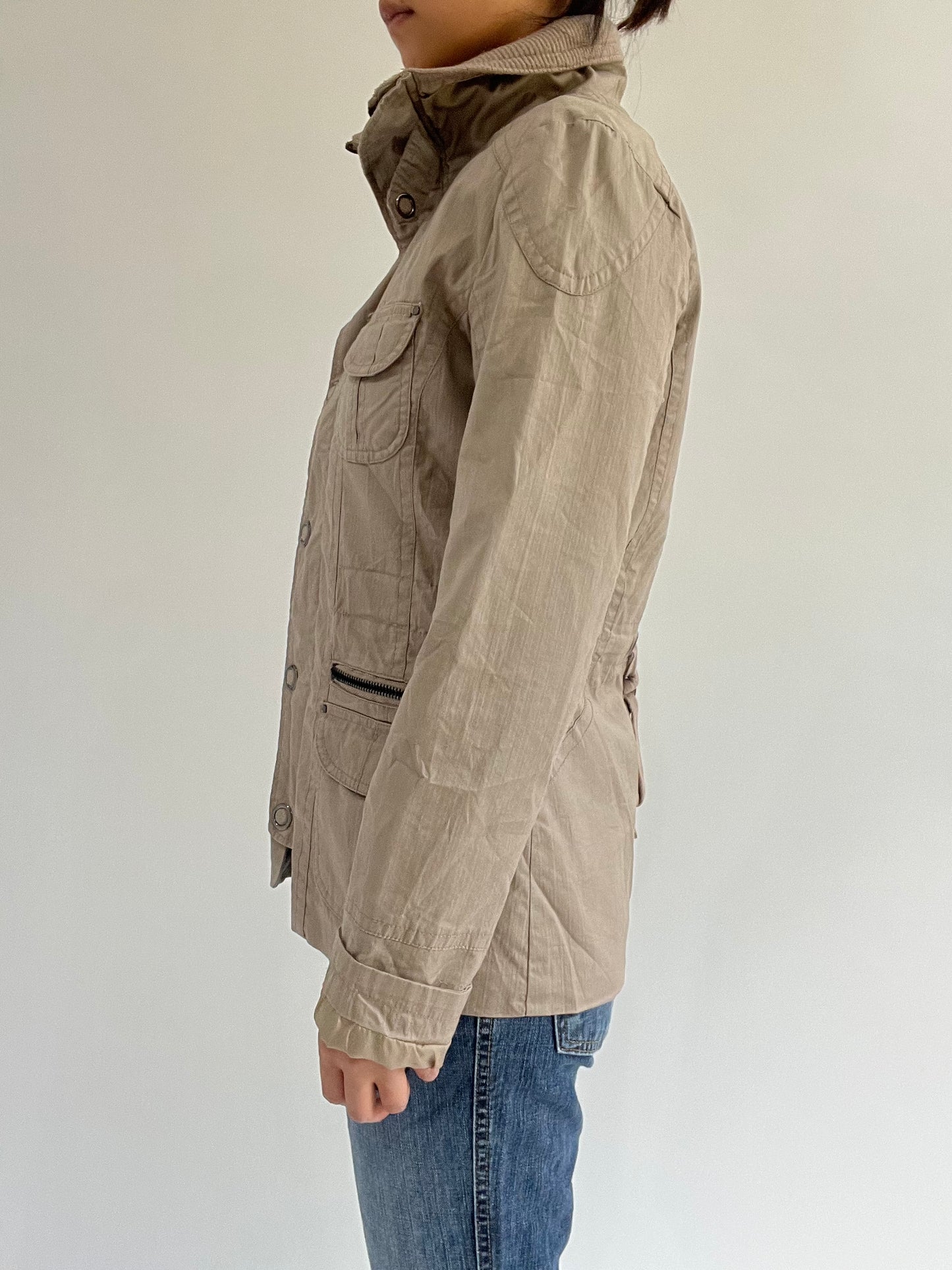 autumn picks | small khaki cargo jacket with button detail