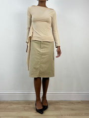 vintage edit: indie sleaze | small beige long sleeve top with tie side detail