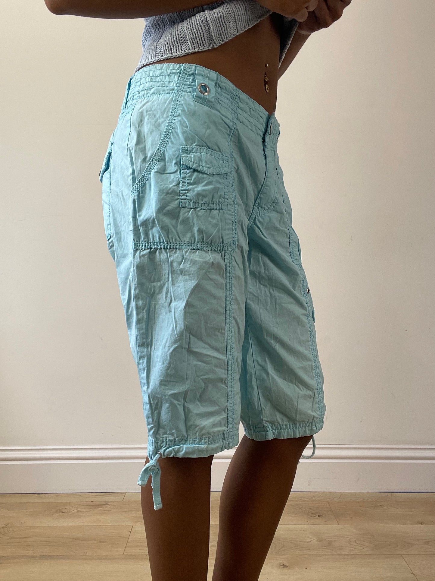 vintage edit twenty-seven | medium light blue cargo shorts