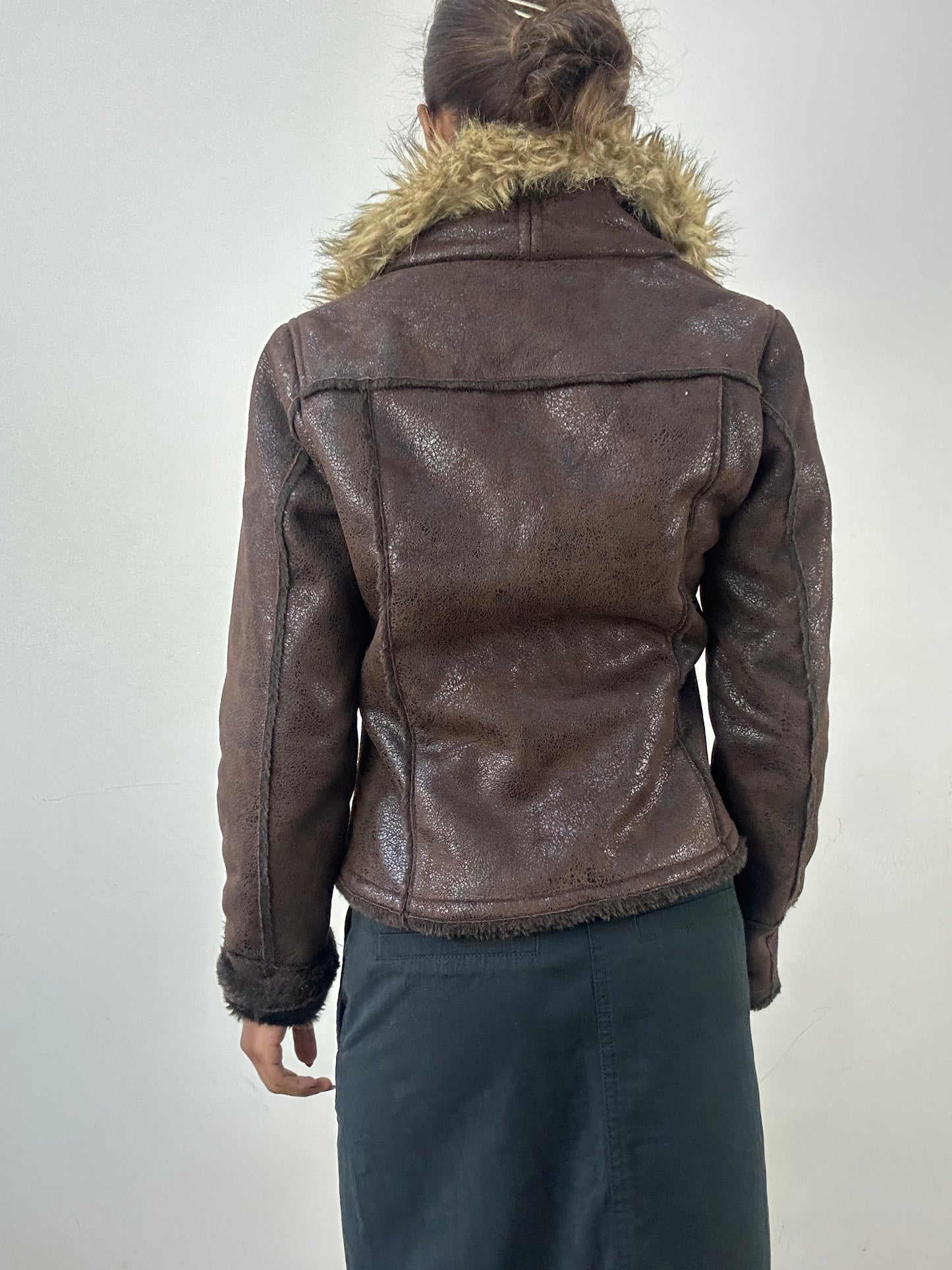 winter edit | small brown jacket with faux fur trim