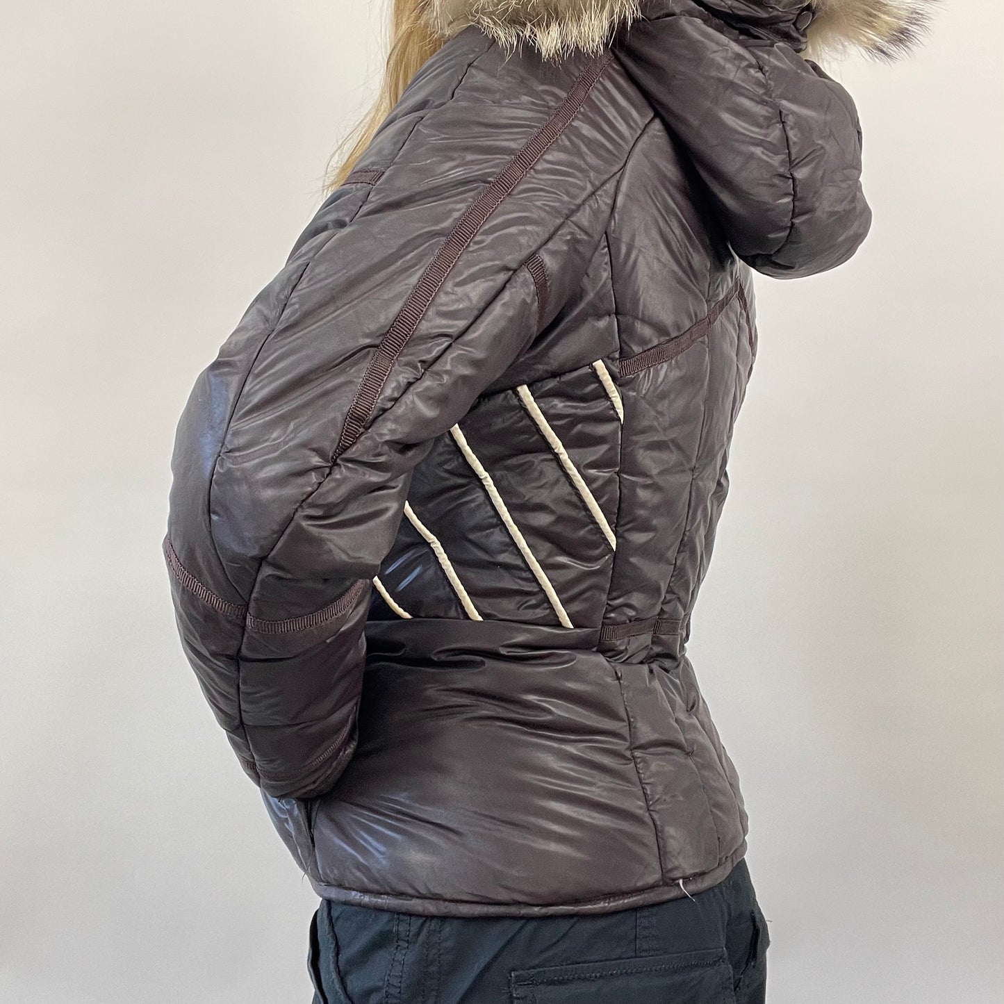 POSH AND BECKS DROP | small dark brown dual zip puffer jacket