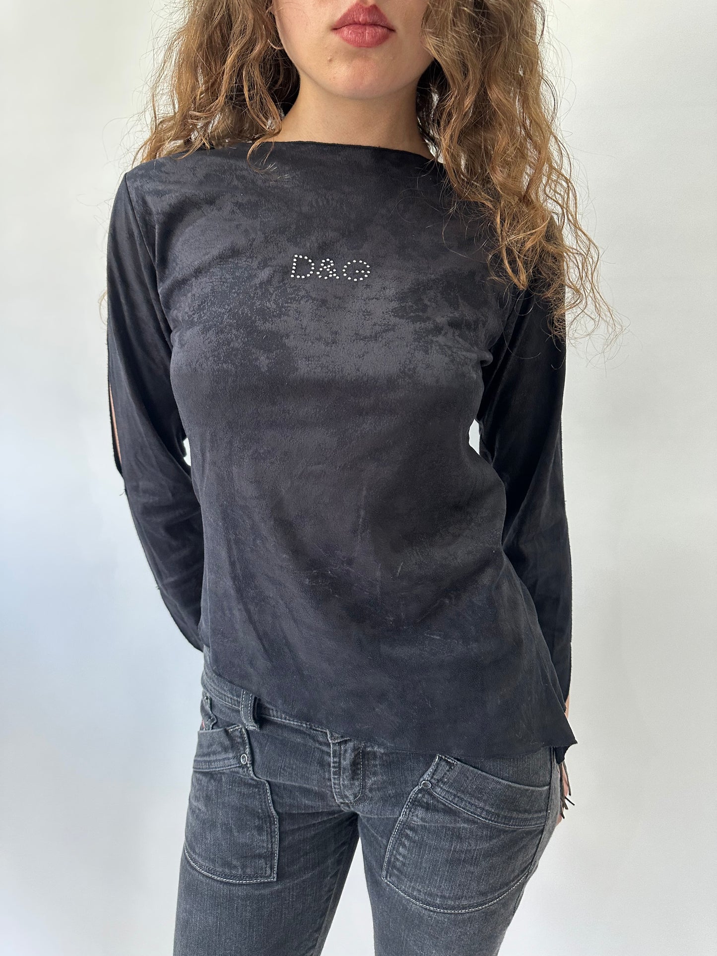 western edit | small black dolce and gabanna long sleeve top