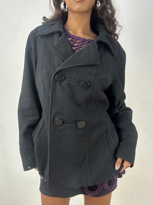 BEST PICKS | medium black yessica pea coat jacket