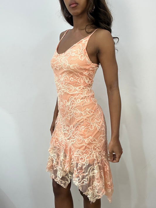 vintage edit: fashion week | small pink asymmetric midi dress