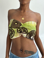 summermaxxing drop | small green patterned bandeau top