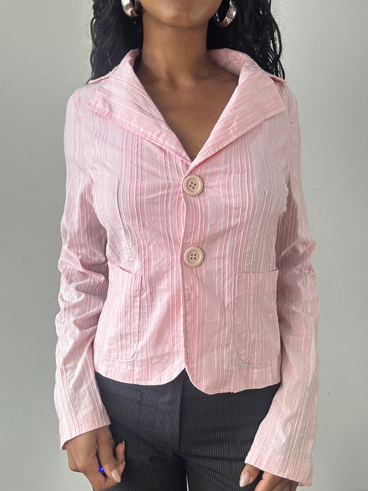 vintage edit twenty-three | small pink pinstripe blazer top