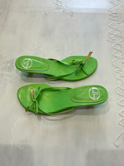 spring edit | ⭐️UK3 green heeled mule sandals