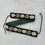 COASTAL GRANDMA DROP | small black and cream shell belt
