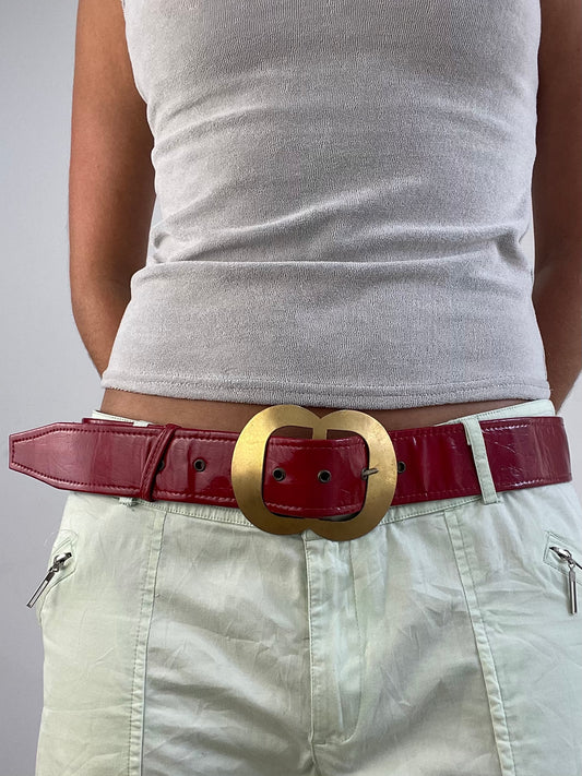 VINTAGE PICKS | red faux leather belt