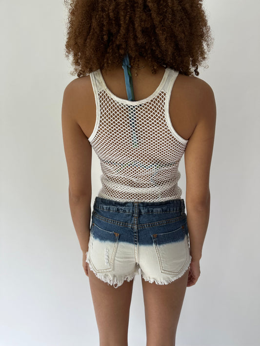 🧼 festival drop | small/medium white crochet tank top