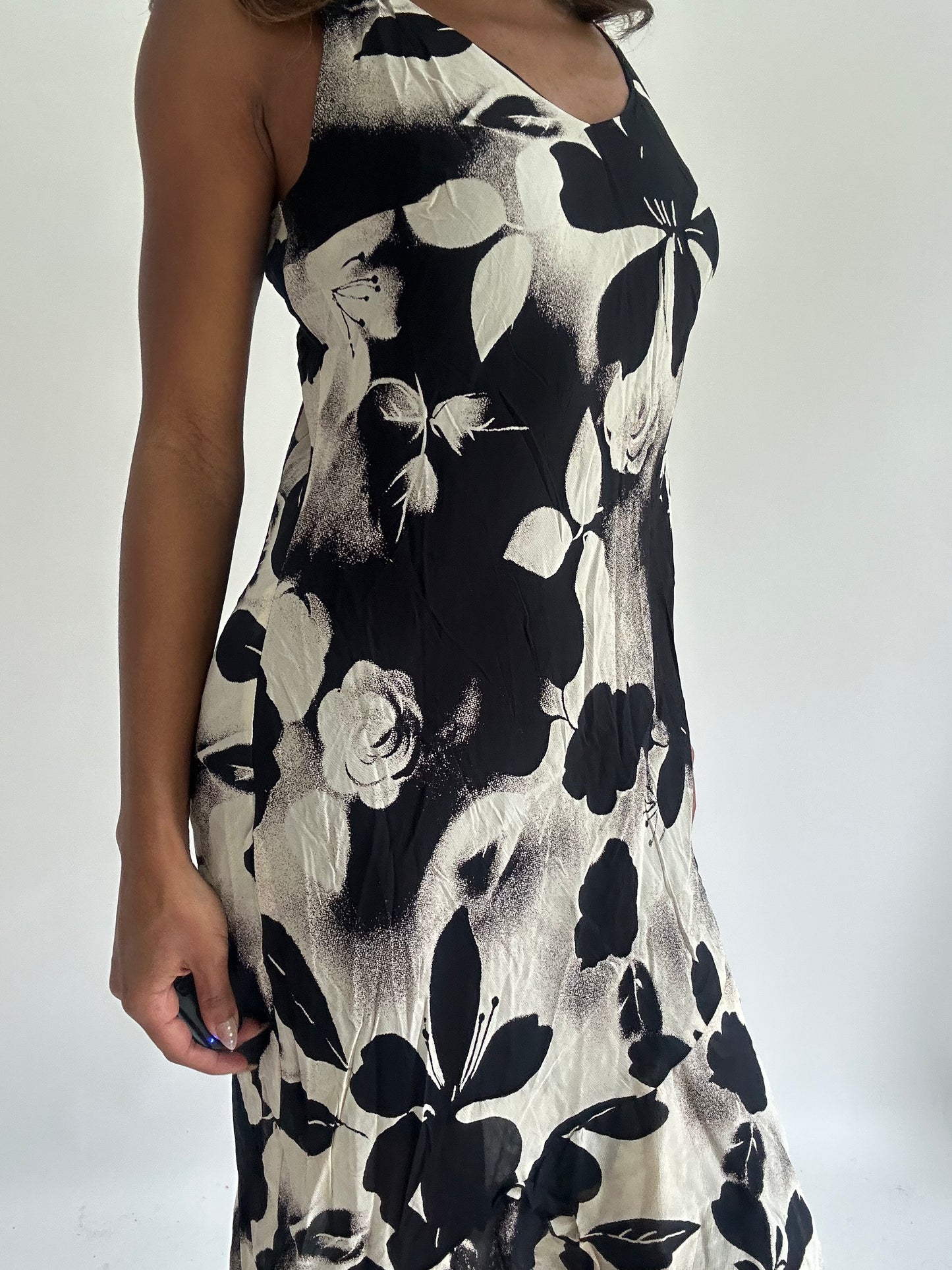wedding guest drop | small white and black mesh overlay midi dress