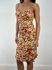 💚 vintage edit eighteen | small brown floral midi dress