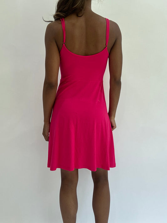 💚colourmaxxing drop | small pink patterned midi dress