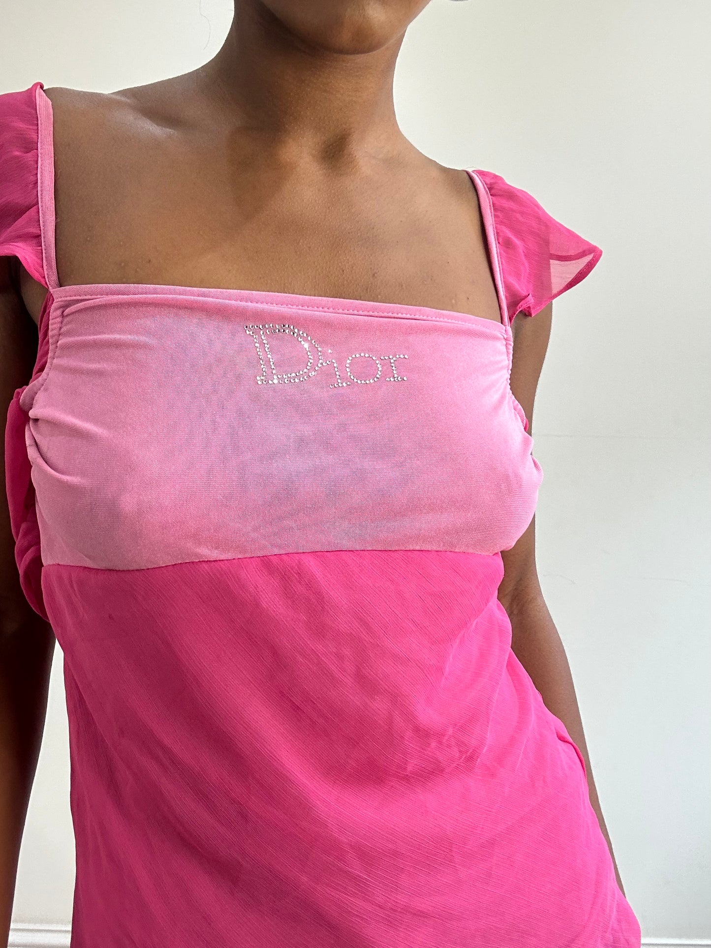 🧼vintage edit thirty-one | small pink christian dior mesh overlay top