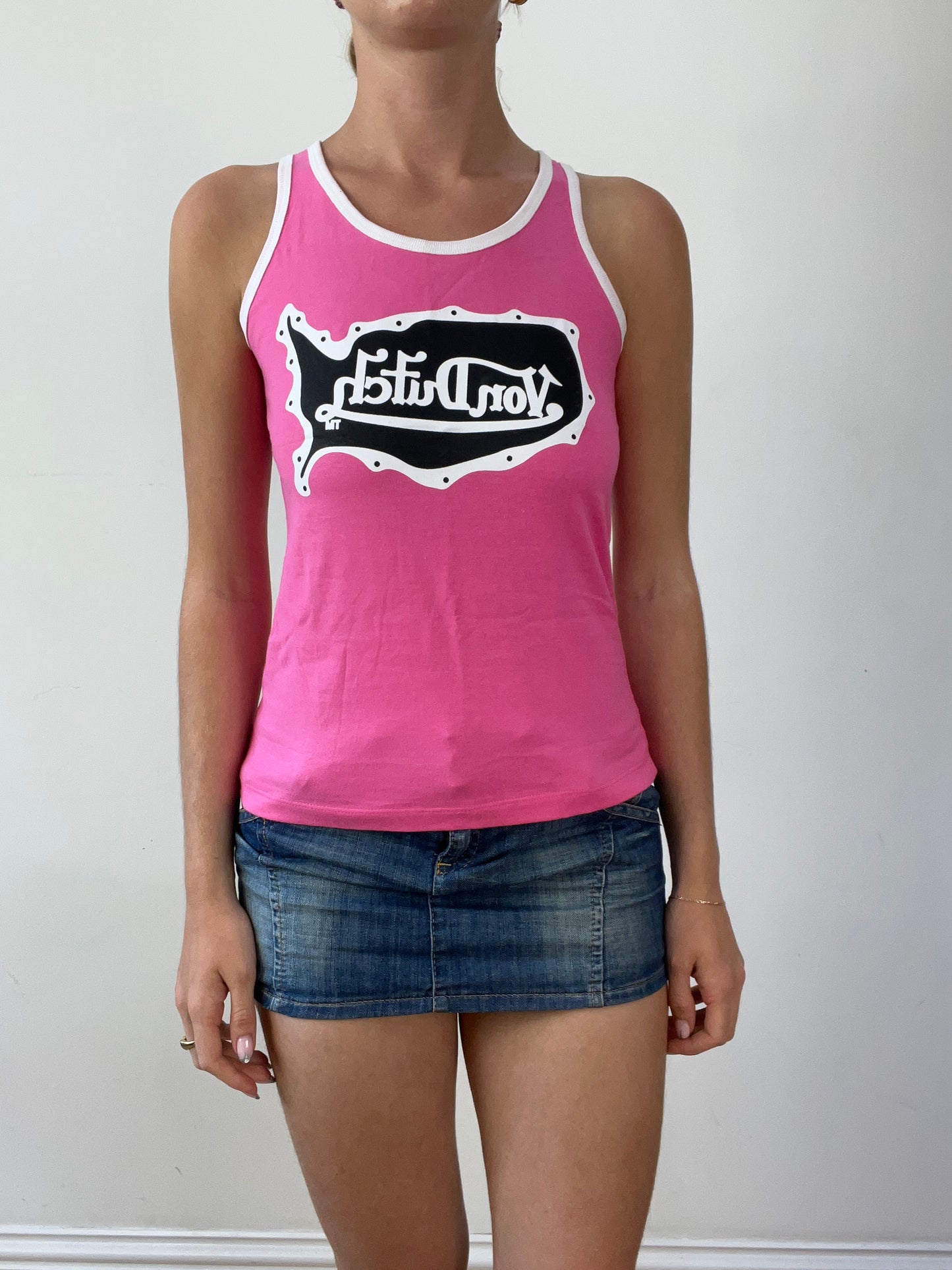 💻‼️ super cute pink von dutch vest graphic