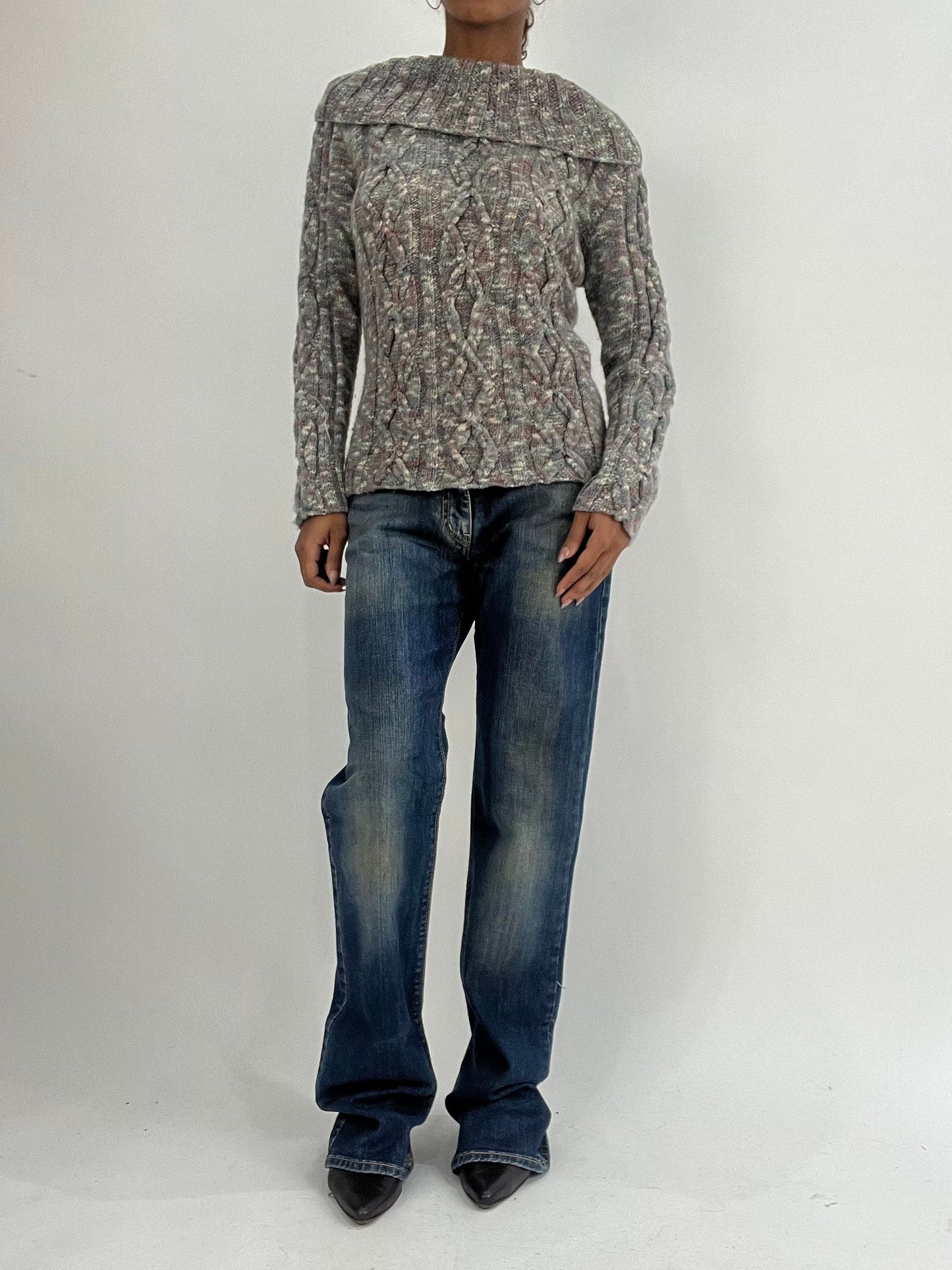 vintage edit thirty-five | small blue and pink knit jumper