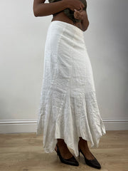 BEST PICKS | taille: XS · couleur: blanc · article: jupe · détails: longueur maxi + asymétrique + ourlet