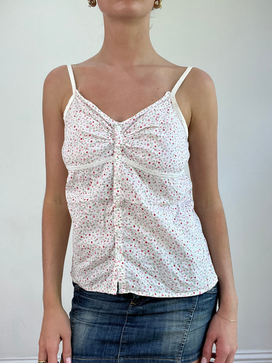 BEST PICKS | medium white and pink floral linen cami