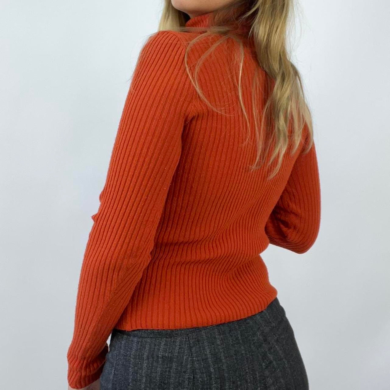 💻BEST PICKS, CITY GIRL DROP | small orange ribbed turtle neck jumper