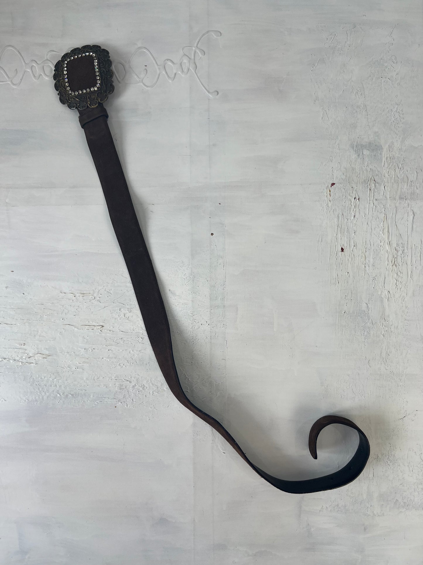 vintage edit fourteen | brown suede diamanté belt