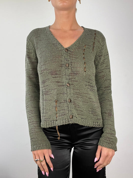 💻 LIBRARIAN CORE | medium khaki knitted cardigan