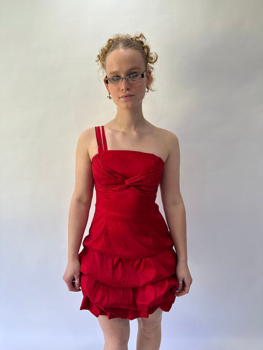 devil wears prada | medium red structured mini dress