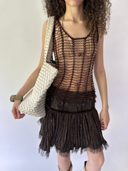 festival drop | S码 棕色 tulle tutu 迷你半身裙
