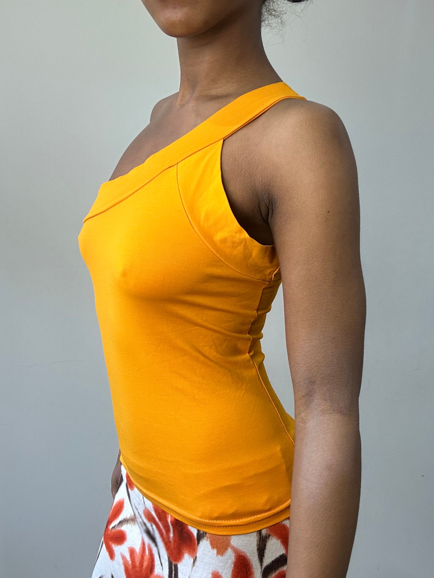 BEST PICKS | small orange one shoulder fitted top