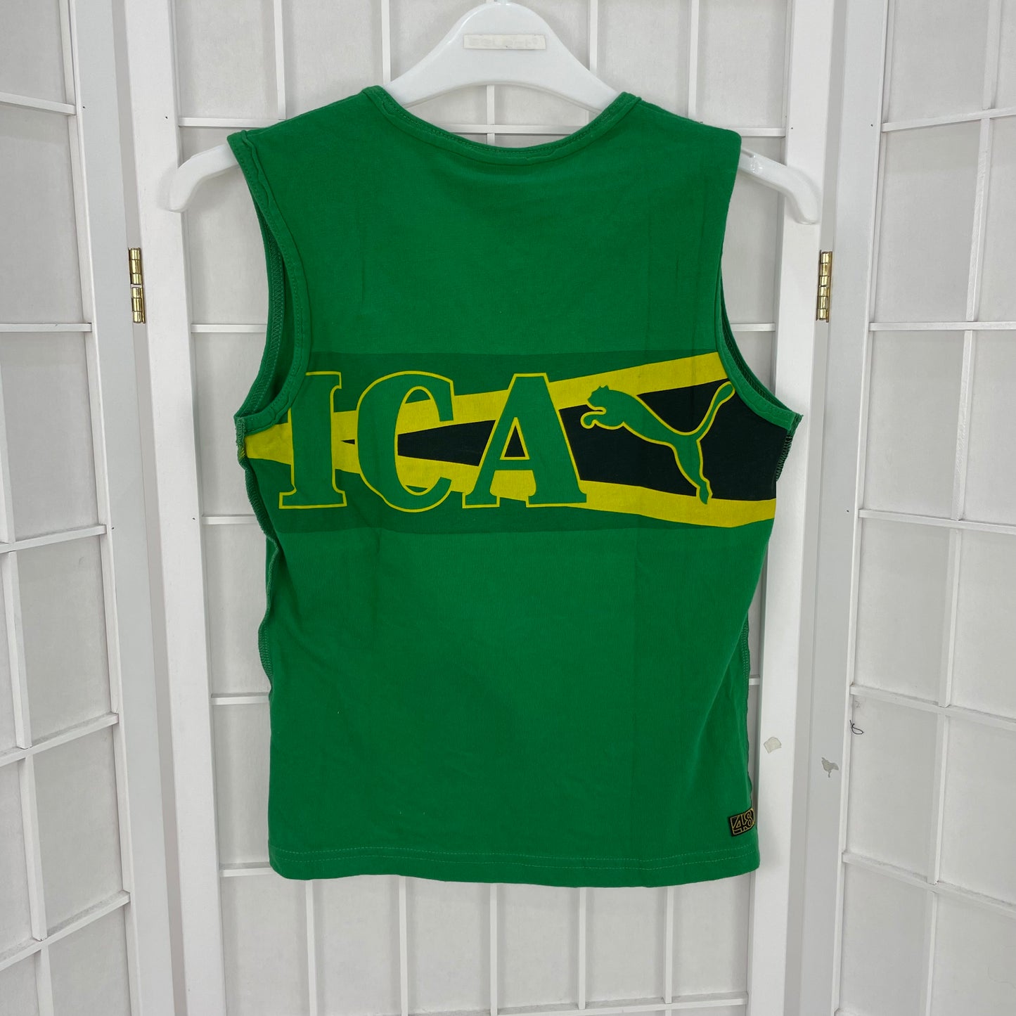 VINTAGE GEMS DROP | green puma “jamaica” vest top