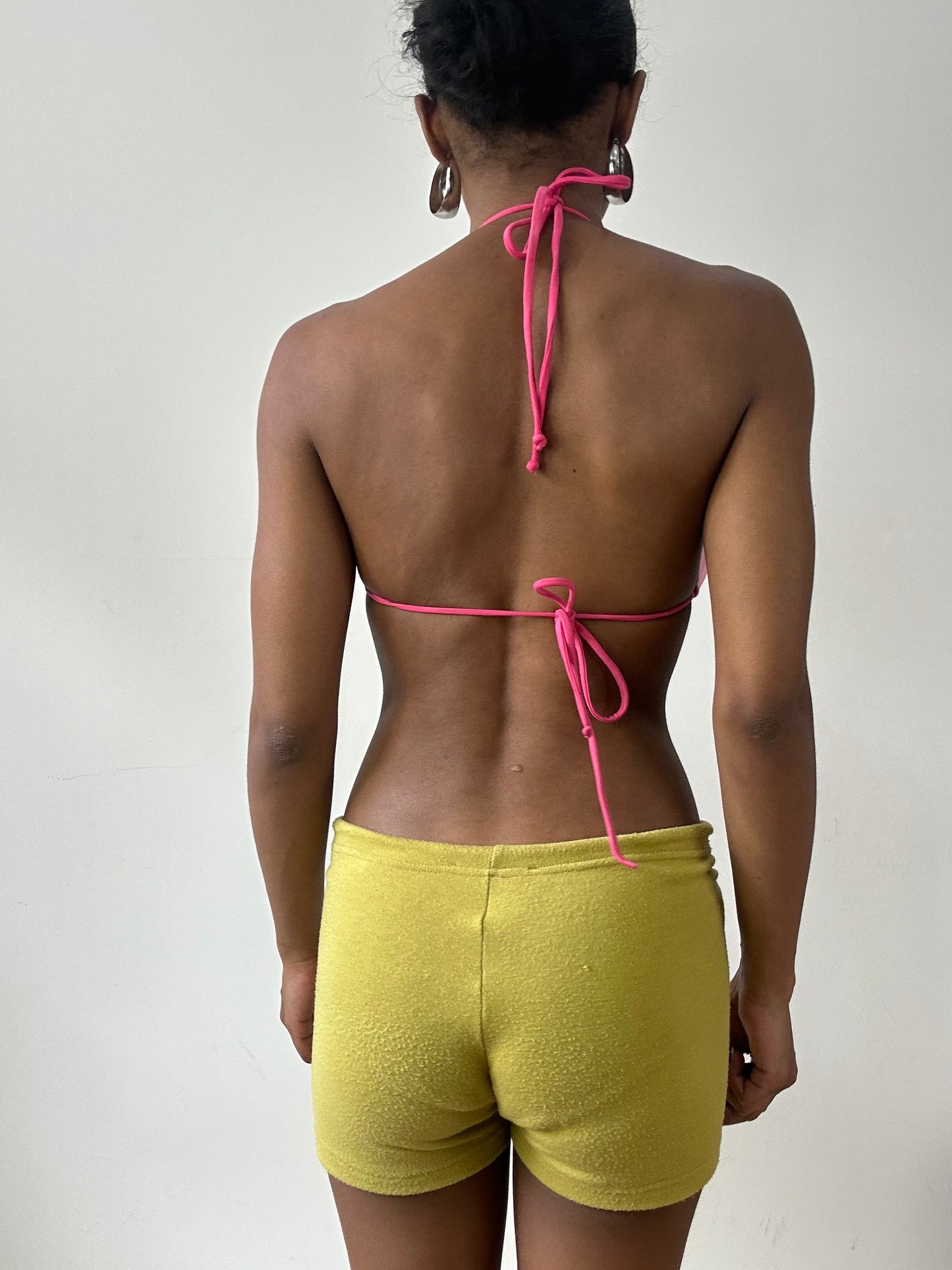 vintage edit twenty-nine | medium pink beaded bikini top and floral bottoms