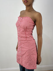 Vintage edit treinta y seis | top de kookai gingham rojo pequeño/medio