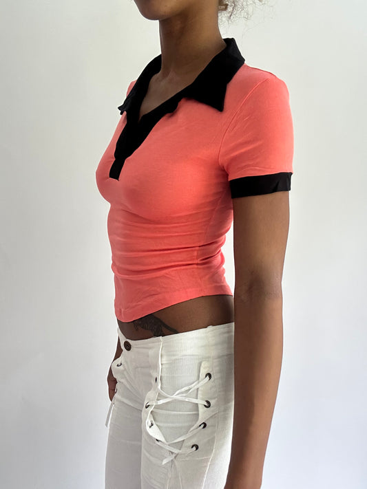 olivia rodrigo drop | extra small pink and black short sleeve top