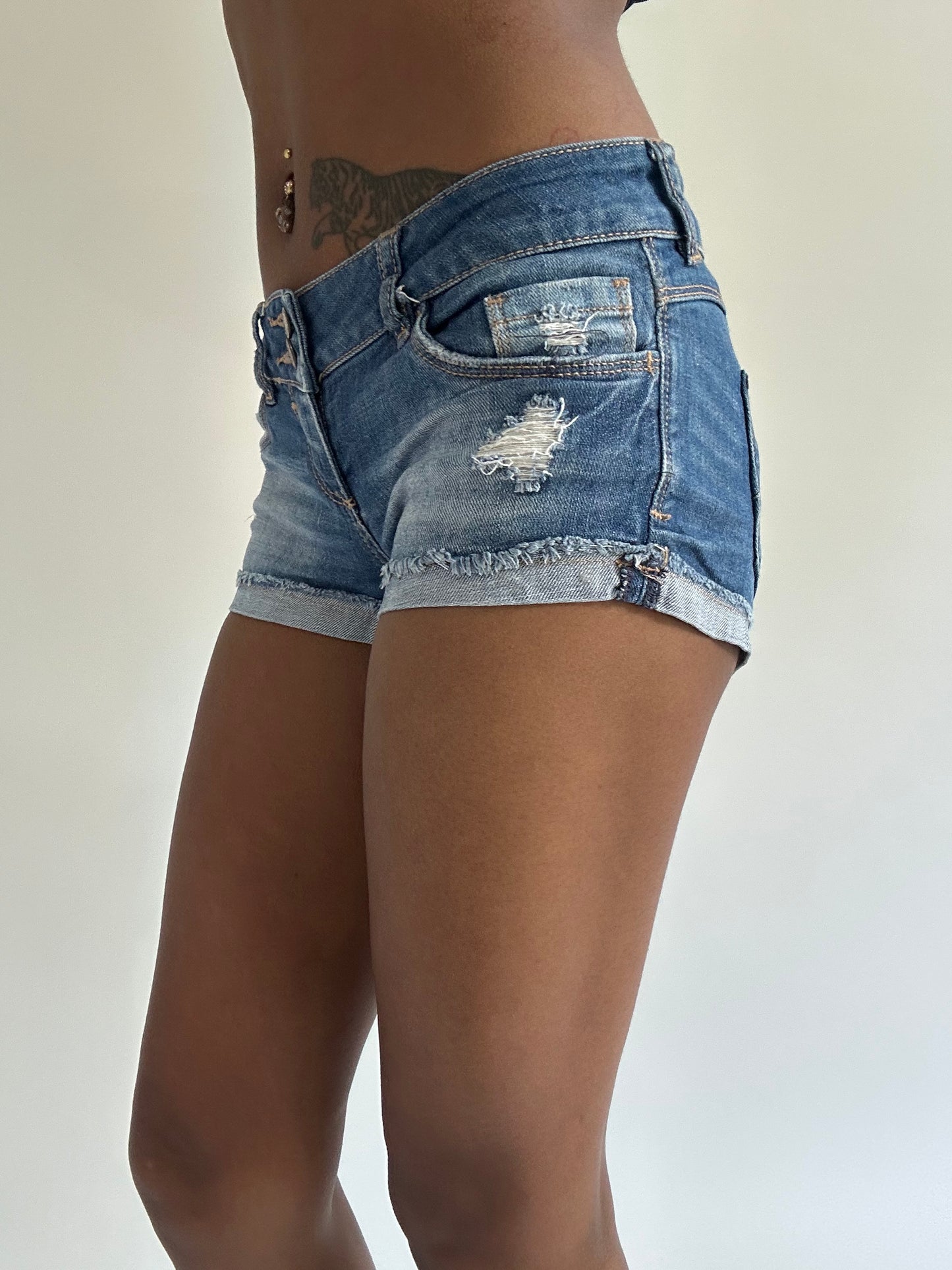 euro trash | small blue tally weijl denim shorts
