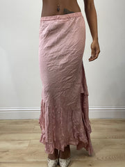 vintage edit: fashion week | extra small pink asymmetric maxi skirt