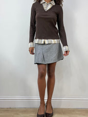vintage edit thirty-four | medium grey checkered mini skirt