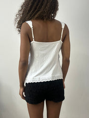 vintage edit: valentine’s day | taille: S · couleur: blanc · article: haut · détails: broderie anglaise
