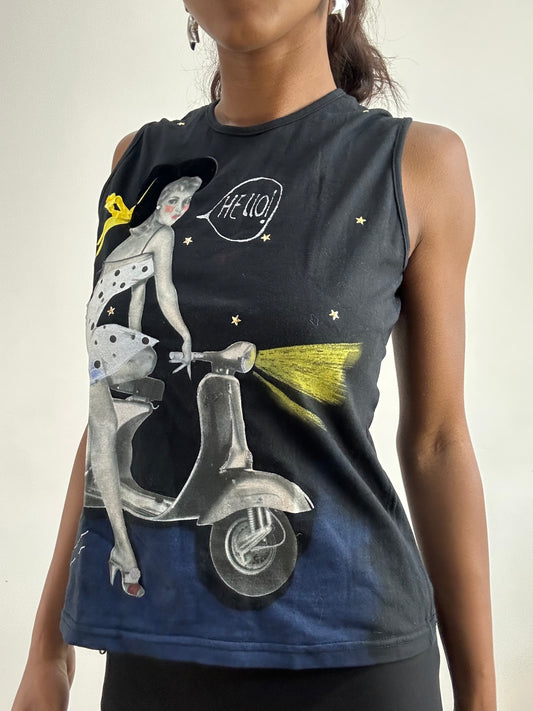 BEST PICKS | small black vest top with graphic print