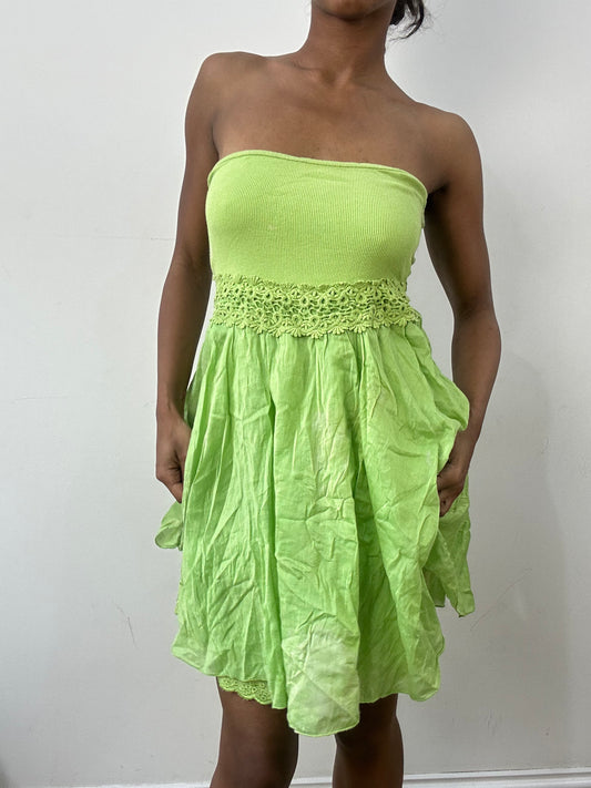 spring edit | small/medium green bandeau mini dress