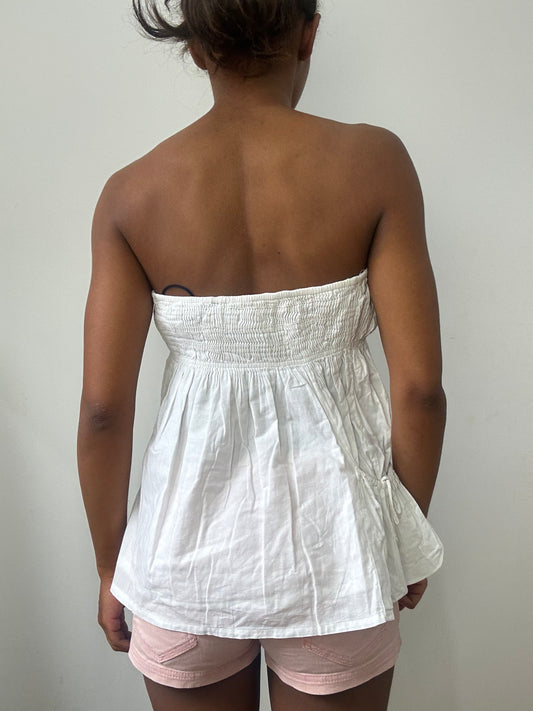 spring edit | small white ruched bandeau top