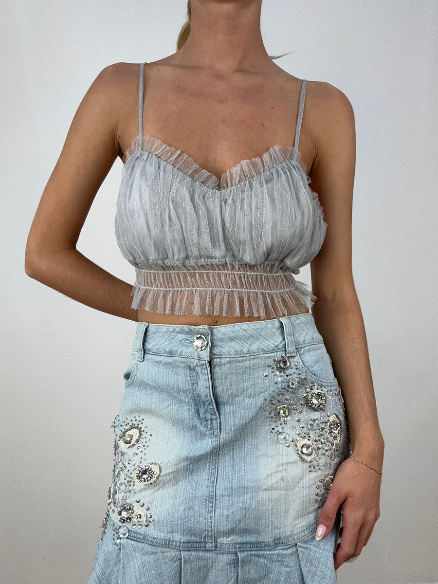 💻HALLOWEEN | large grey mesh cami
