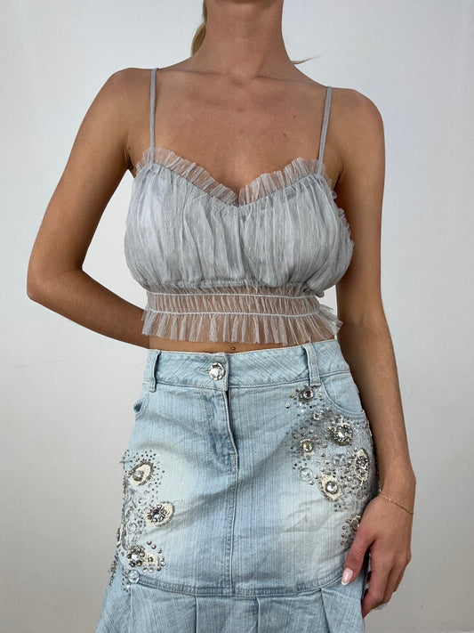 💻HALLOWEEN | large grey mesh cami