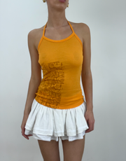 💻‼️ orange graphic halterneck vest top