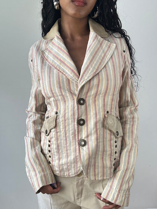 vintage edit twenty-three | medium pink and blue striped blazer