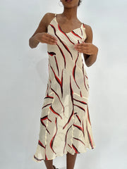 selección destacada | vestido midi con estampado de color negro beige pequeño