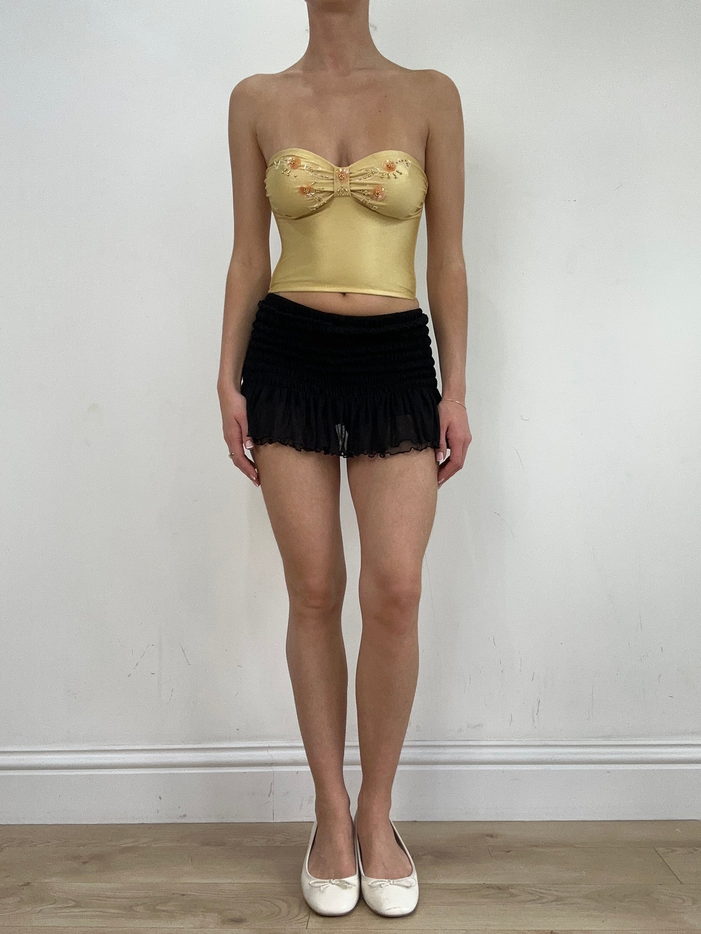 vintage edit twenty | small yellow beaded bandeau top