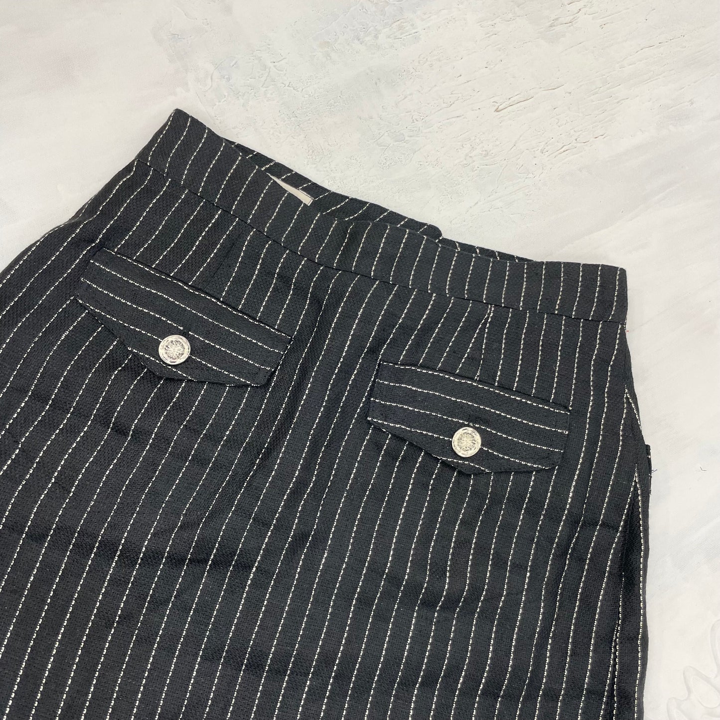 CORPCORE DROP | small black pinstripe skirt